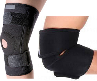 

Fitness Solutions Elbow Warp and Knee Support Compression Muscle Joint Protection for gym exercise. Knee Support(Black