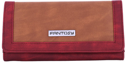 

Fantosy Women Casual Tan, Purple Artificial Leather Wrist Wallet(4 Card Slots), Tan and red