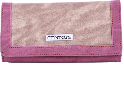 

Fantosy Women Beige Artificial Leather Wrist Wallet(4 Card Slots), Beige and pink