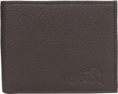 

York U.S. Men Brown Genuine Leather Wallet(10 Card Slots)