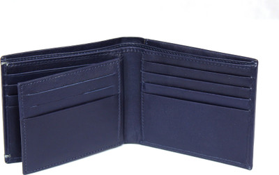 

The Vee Company Men Blue Genuine Leather Wallet(11 Card Slots), Ink blue