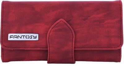 

Fantosy Women Trendy Red Artificial Leather Wrist Wallet(8 Card Slots)
