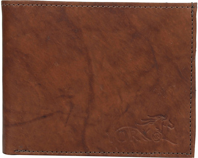 

York U.S. Men Tan Genuine Leather Wallet(10 Card Slots)