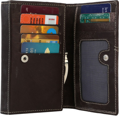 

JL Collections Women Casual Brown Genuine Leather Wallet(7 Card Slots)