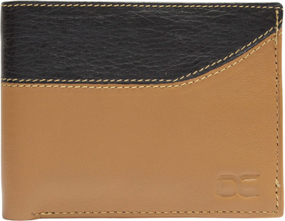 

Dezire Crafts Men Casual, Evening/Party Tan, Black Genuine Leather Wallet(8 Card Slots), Black;tan