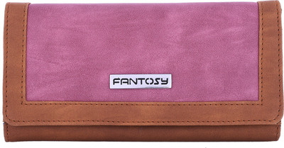 

Fantosy Women Pink Artificial Leather Wrist Wallet(4 Card Slots), Pink and tan
