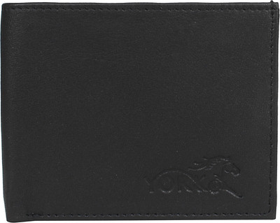 

York U.S. Men Black Genuine Leather Wallet(10 Card Slots)