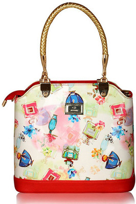 

Pink PU Sling Flower Tote Bag Fabuler Shoulder Bag(Pink, 6 L)