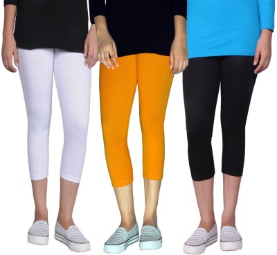 Tanunni Women White, Black, Yellow Capri