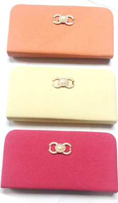 

MODESTIE Casual White, Pink, Orange Clutch, Orange;pink;white