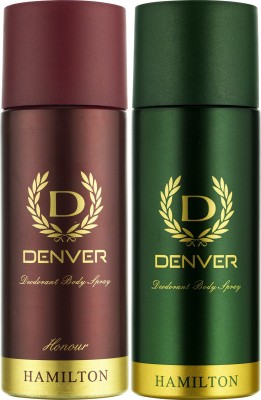 DENVER Hamilton & Honour Combo (Pack of 2) Deodorant Spray  -  For Men(330 ml, Pack of 2)