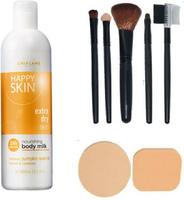 

Oriflame Sweden Happy Cream Nourishing Body Milk For Extra Dry Skin (400 ml) Combo(Set of 8)