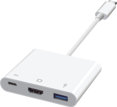 

Axcess 3-in-1 Type C to USB3.0,Type C,4k support HDMI output Network Cable(White)