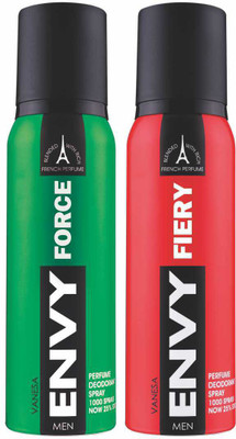 

Envy Force & Fiery Deo Combo (Pack of 2) Body Spray Body Spray - For Men(240 ml, Pack of 2)