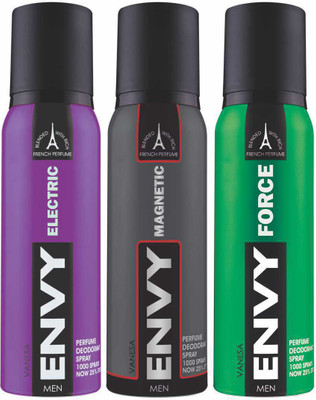 

Envy Electric, Magnetic & Force Deo Combo (Pack of 3) Body Spray Body Spray - For Men(360 ml, Pack of 3)