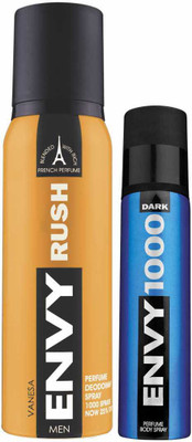 

Envy Rush Deo 120 Ml & Dark Spray Nano 40 Ml Deodorant Spray - For Men(160 ml, Pack of 2)