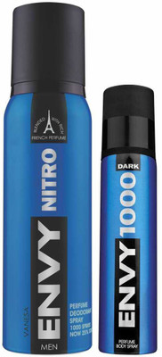 

Envy Nitro Deo 120 Ml & Dark Spray Nano 40 Ml Deodorant Spray - For Men(160 ml, Pack of 2)