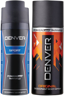 

Denver Original and Sport Deo Combo (Pack of 2) Deodorant Spray Deodorant Spray - For Men(300 ml, Pack of 2)