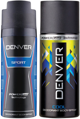 

Denver Cool and Blue Sport Deo Combo (Pack of 2) Deodorant Spray - For Men(300 ml, Pack of 2)