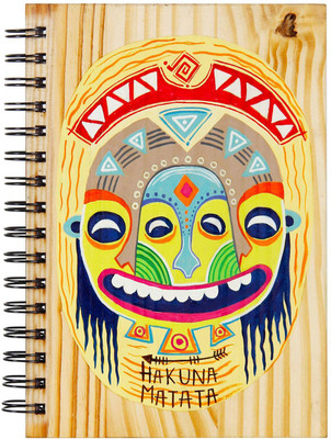

Pulpypapaya Regular Journal(Handpainted Wooden Journals, Multicolor)