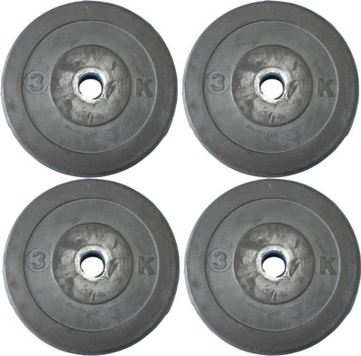 

Royal 3Kg 4Pc Low Cost Weight Plates 27mm1 Black Weight Plate(12 kg)