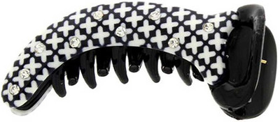 

Anuradha Art Jewellery BN-384 Banana Clip(White, Black)
