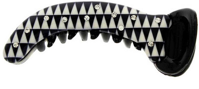

Anuradha Art Jewellery BN-380 Banana Clip(White, Black)