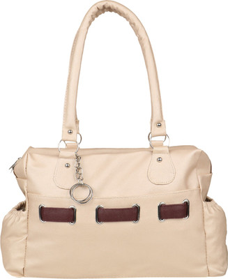 

MET CARE Hand-held Bag(White, Brown), Brown;white