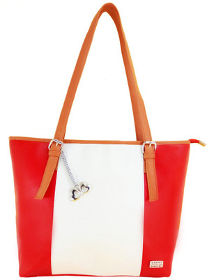 

Anglopanglo Satchel(White, Red), Red;white