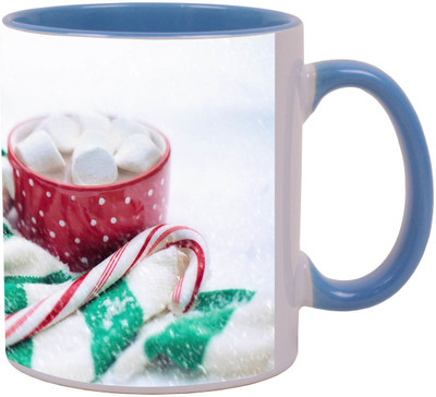 

Arkist hot chocolate candy cane snow winter 2 Ceramic Mug(340 ml), Multicolor