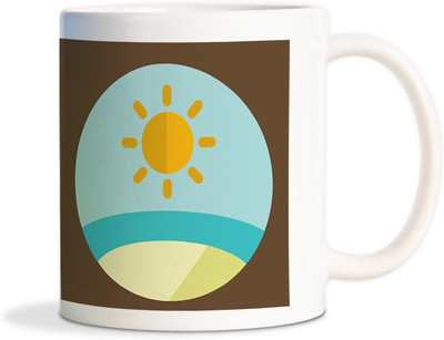 

Red Flower beautiful Sunrise Coffee Ceramic Mug(300 ml), White
