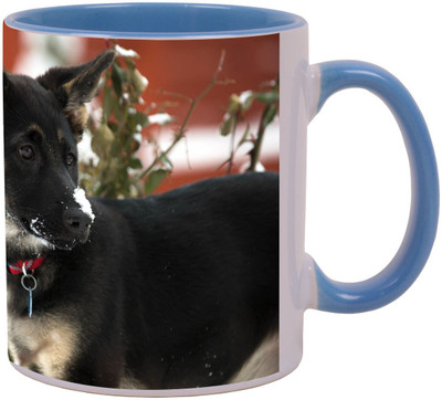

Arkist german shepherd puppy snow Ceramic Mug(340 ml), Multicolor