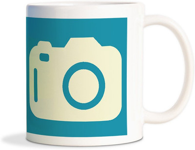 

Red Flower Vintage Camera Coffee Ceramic Mug(300 ml), White