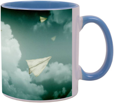 

Arkist paper planes flying in the sky wallpaper x16 Ceramic Mug(340 ml), Multicolor