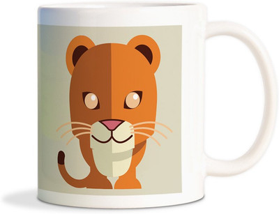 

Red Flower Cat cute naughty cartoon Coffee Ceramic Mug(300 ml), White