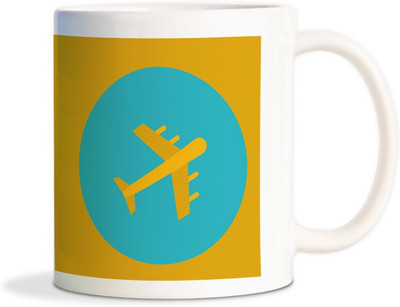 

Red Flower Areoplane Icon latest Coffee Ceramic Mug(350 ml), White