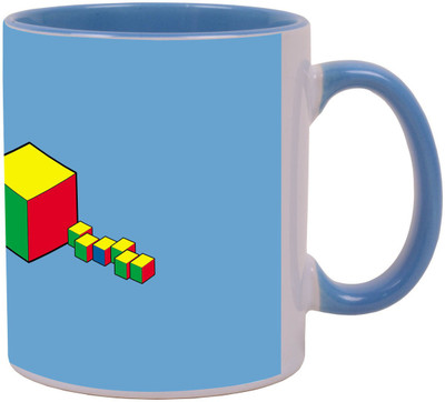 

Arkist cube art Ceramic Mug(340 ml), Multicolor