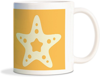 

Red Flower Vector Star fish Coffee Ceramic Mug(300 ml), White