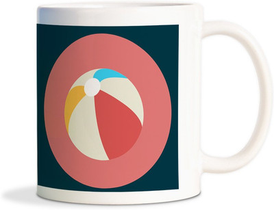 

Red Flower Playing ball Coffee Ceramic Mug(300 ml), White