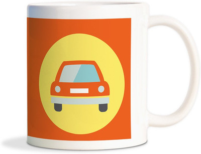 

Red Flower Simple Car vector Coffee Ceramic Mug(350 ml), White