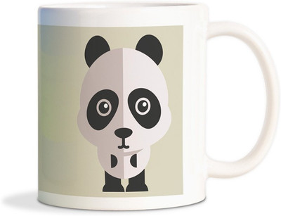 

Red Flower Cute teddy bear cartoon Coffee Ceramic Mug(350 ml), White