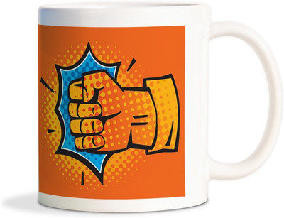 

Red Flower Comic punch vector orange Coffee Ceramic Mug(300 ml), White