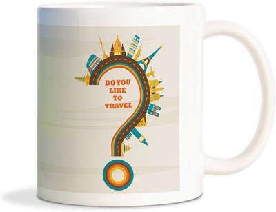 

Red Flower Do you like travel beautiful Travel Coffee Ceramic Mug(300 ml), White
