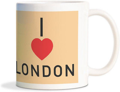 

Red Flower I love London theme Coffee Ceramic Mug(300 ml), White