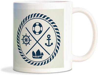 

Red Flower Ship theme beautiful Coffee Ceramic Mug(300 ml), White