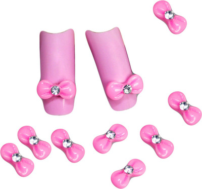 

AZZURO Pink Bow Nail Art 10Pcs Bow Set Reusable(Pink)
