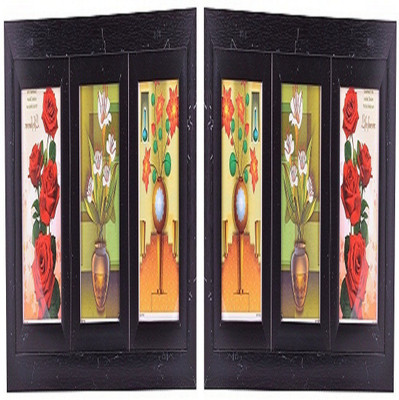 

ultimate creation Wood Photo Frame(Black, 3 Photos)