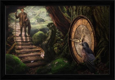 Artzfolio Lost Time Concept Art Framed Wall Art Painting Print Canvas 12 inch x 17.1 inch Painting(With Frame)