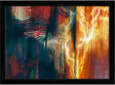 Artzfolio Colorful Abstract Artwork Framed Wall Art Painting Print Canvas 12 inch x 16.1 inch Painting(With Frame)