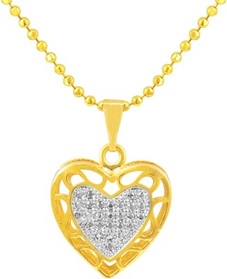 Shining Jewel Elegant, Sober & Dailywear Heart Gold-plated Brass Pendant